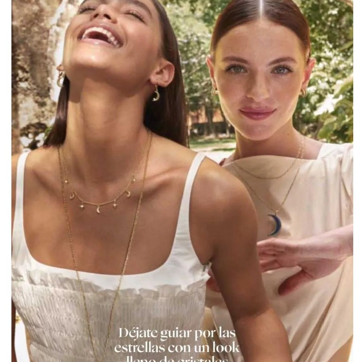 YANBAL - Fino Collar Lunay Estelar Cristales y Baño oro 24k Reversible 90cm