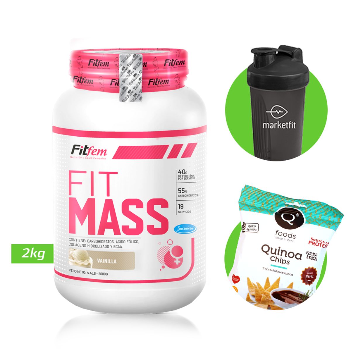 UNIVERSE NUTRITION - FIT MASS 2GK GANADOR DE MASA FITFEM Vainilla + REGALO