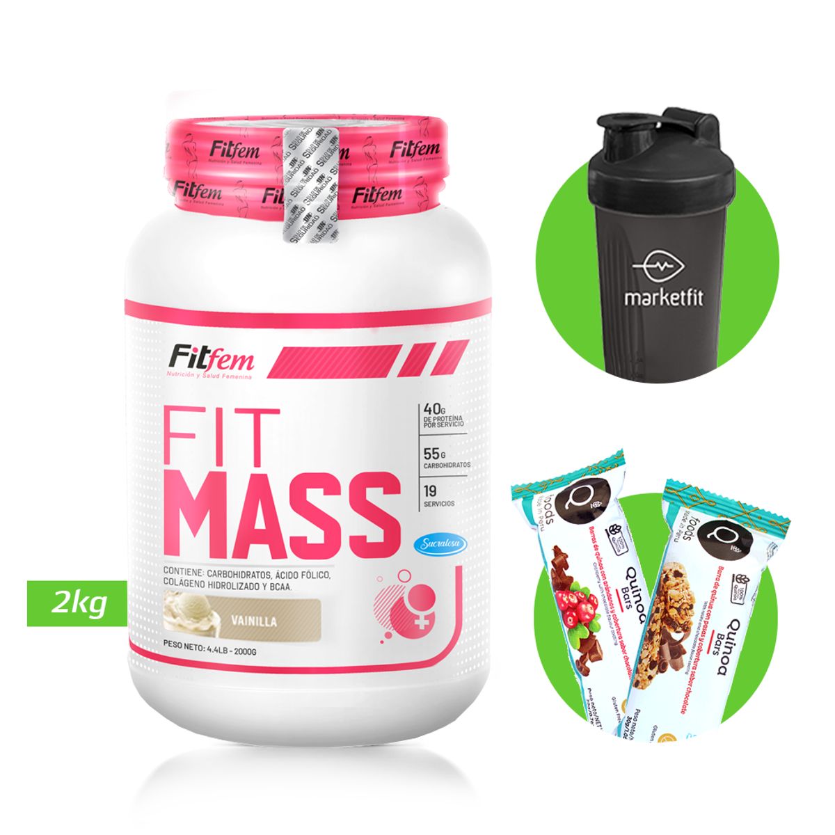 UNIVERSE NUTRITION - FIT MASS 2GK GANADOR DE MASA FITFEM Vainilla + REGALO