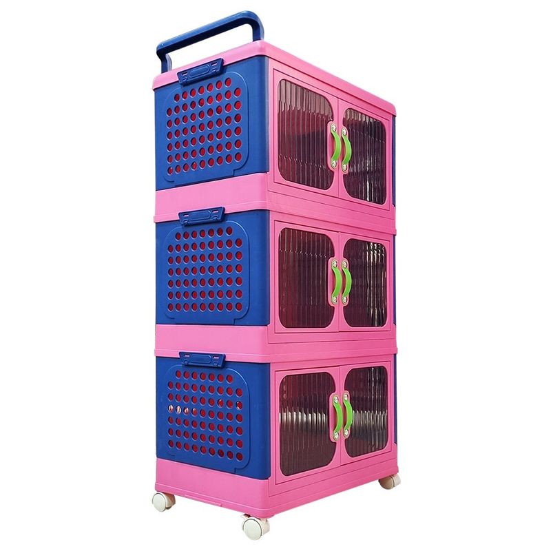 GENERICO - ORGANIZADOR DE ALMACENAMIENTO PLEGABLE DE 3 NIVELES  COLOR DOPAMINA