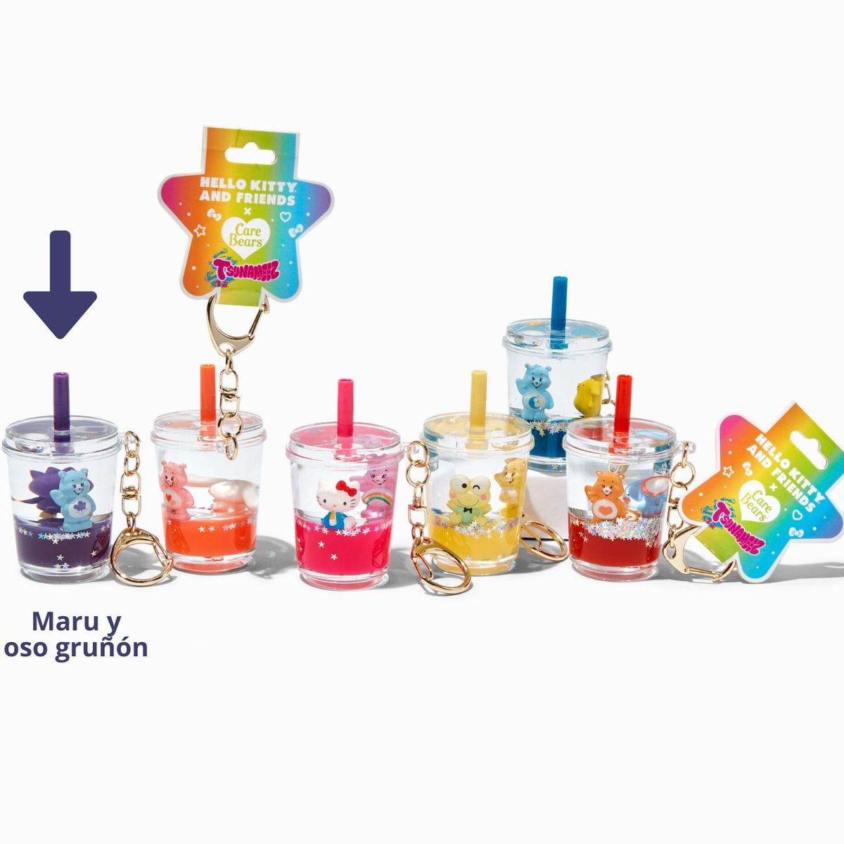 HELLO KITTY - Llavero Maru y oso gruñón -Hello Kitty Friends x Care Bears