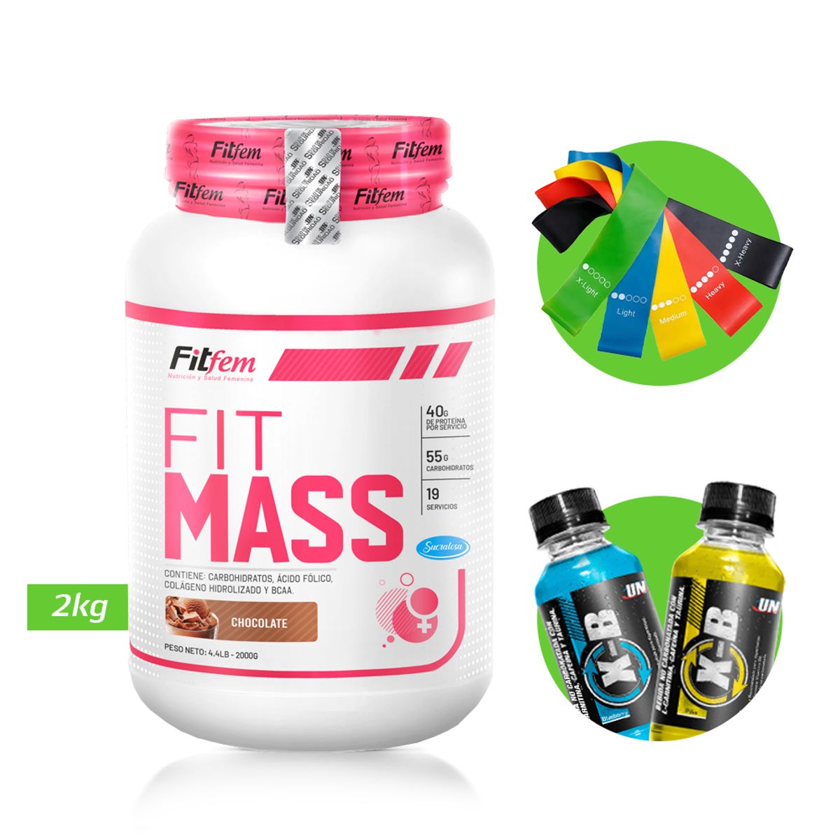 UNIVERSE NUTRITION - FIT MASS 2GK GANADOR DE MASA FITFEM Chocolate + REGALO