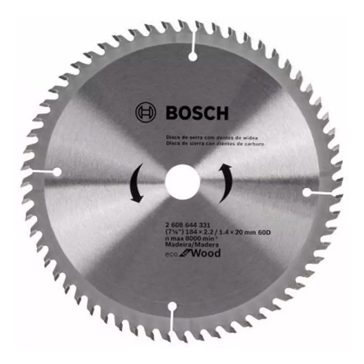 BOSCH - Disco Sierra Circular Carburo para Madera Bosch  7-1/4" 60D