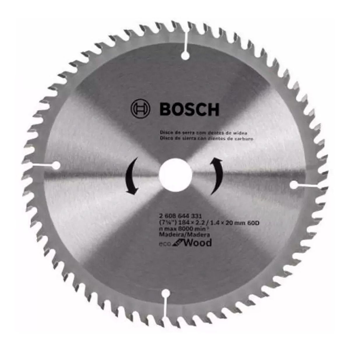 BOSCH - Disco Sierra Circular Carburo para Madera Bosch  7-1/4" 60D