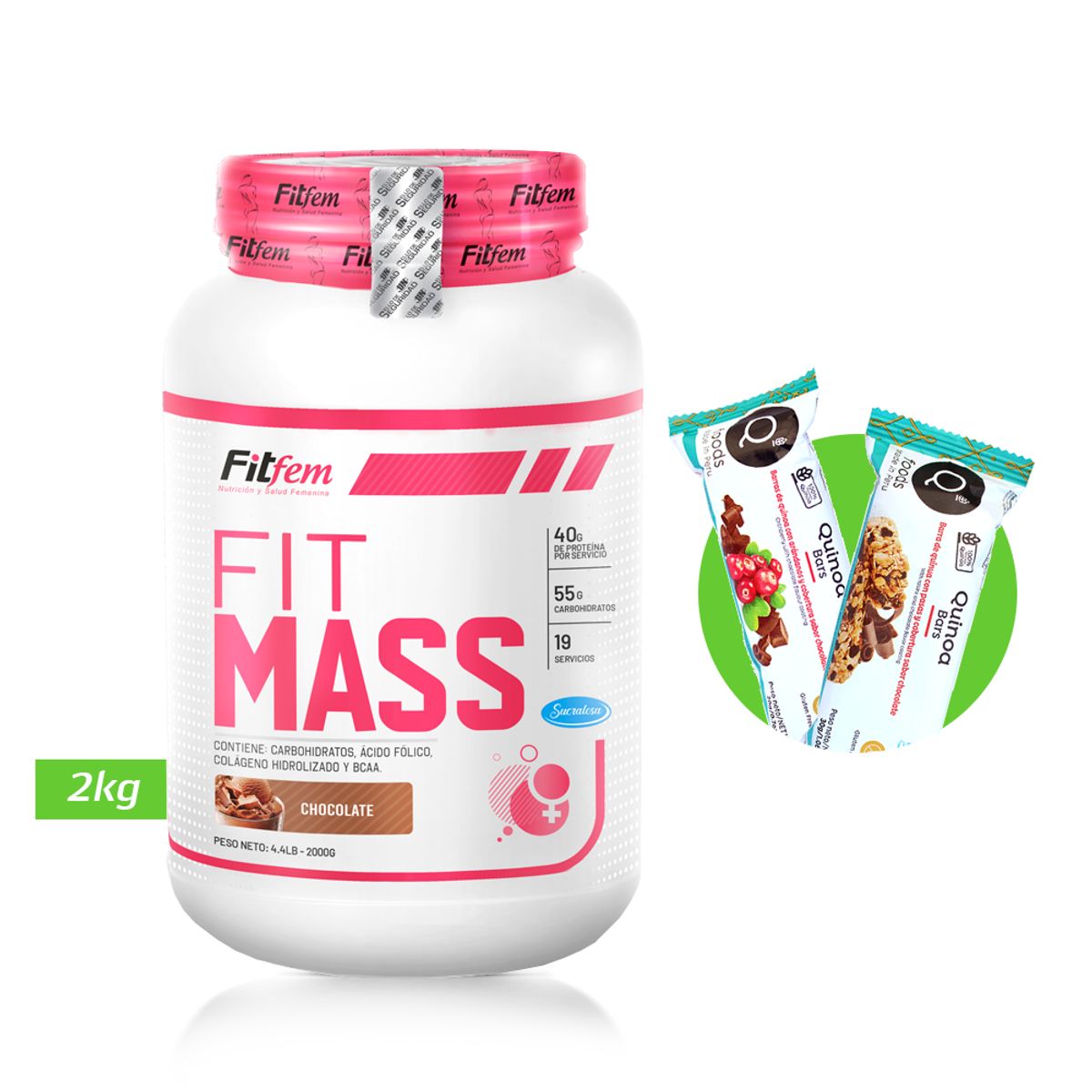 UNIVERSE NUTRITION - FIT MASS 2GK GANADOR DE MASA FITFEM Chocolate + REGALO