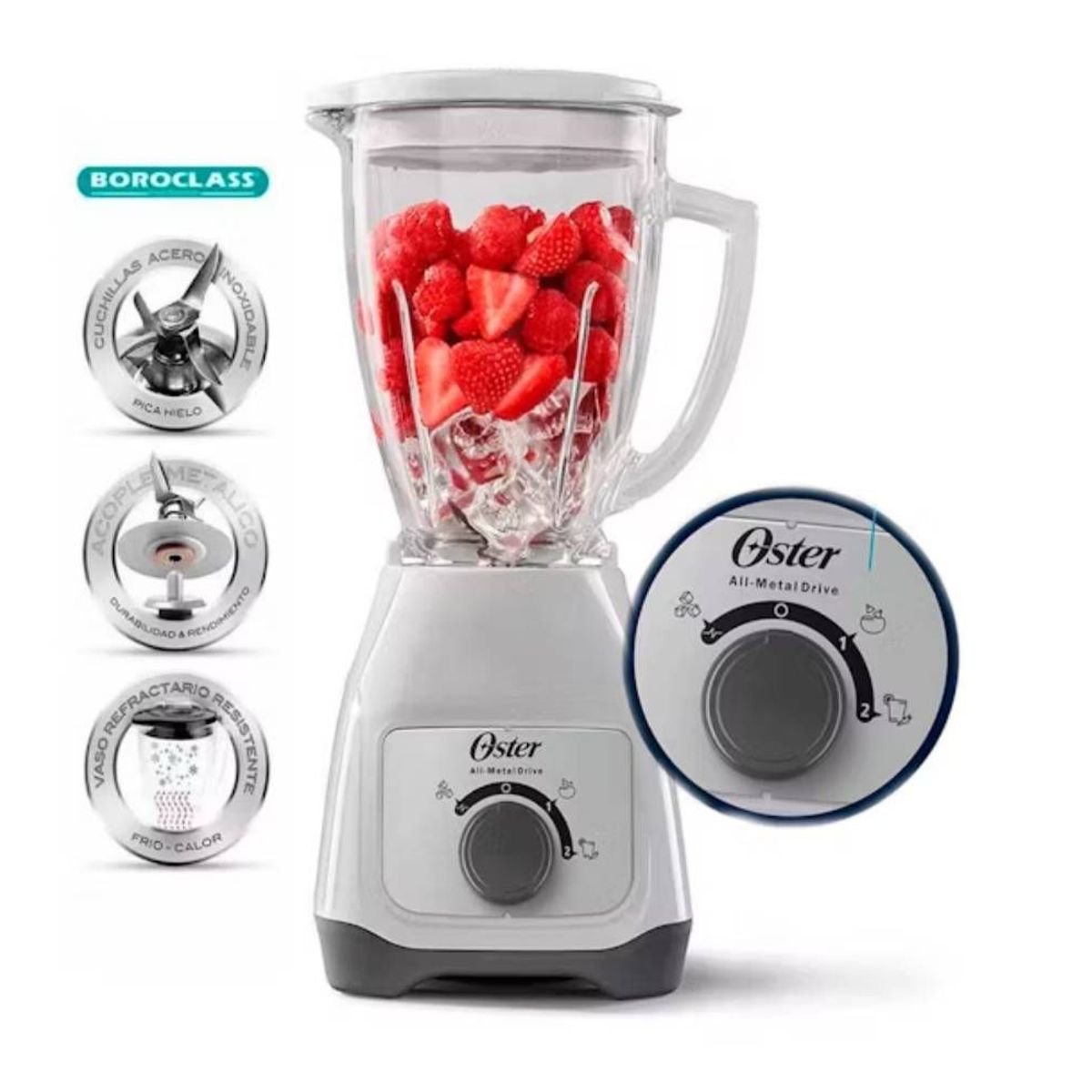 OSTER - Licuadora Oster 15L de 550W BLSTKAGWRD  Blanco