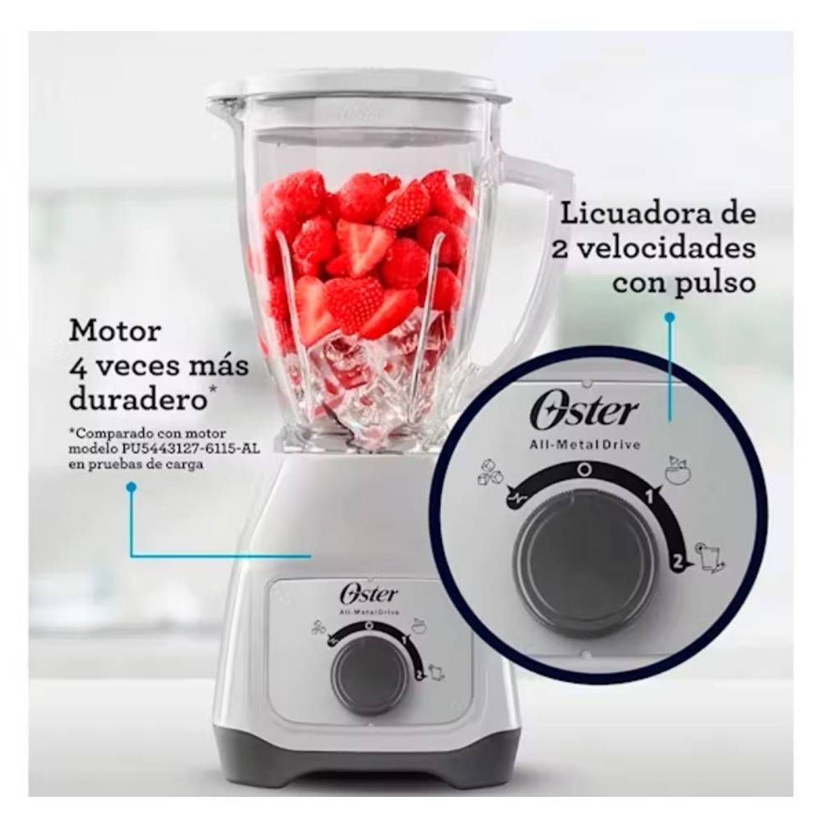 OSTER - Licuadora Oster 15L de 550W BLSTKAGWRD  Blanco