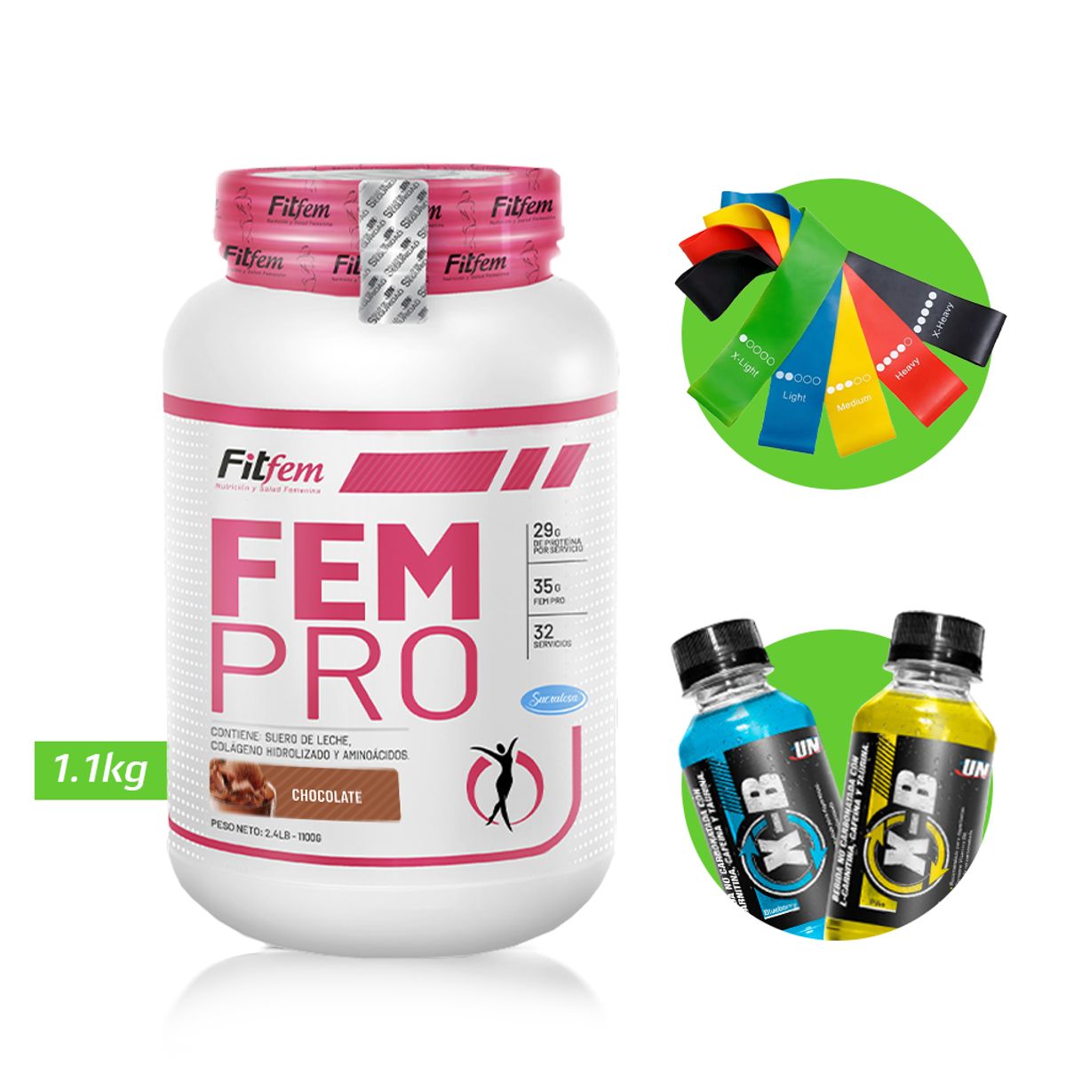 FITFEM - FEM PRO 1KG PROTEÍNA FITFEM Chocolate + REGALOS