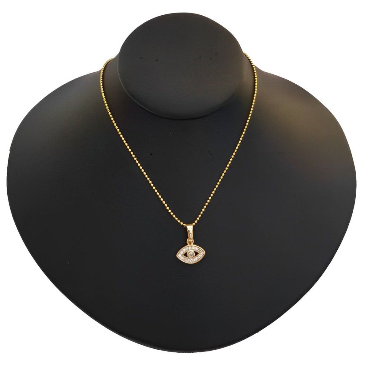 GENERICO - Collar Mujer Niña Ojo Turco Cristales Blancos Joya Acero