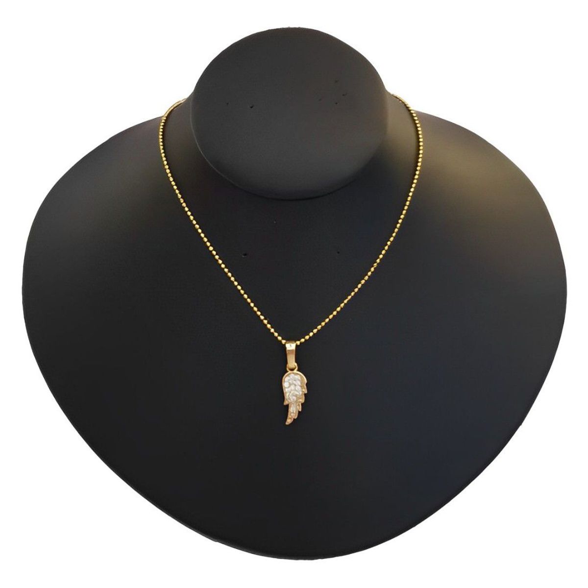 GENERICO - Collar Mujer Niña Ala Cristales Blancos Joya Acero Dorado