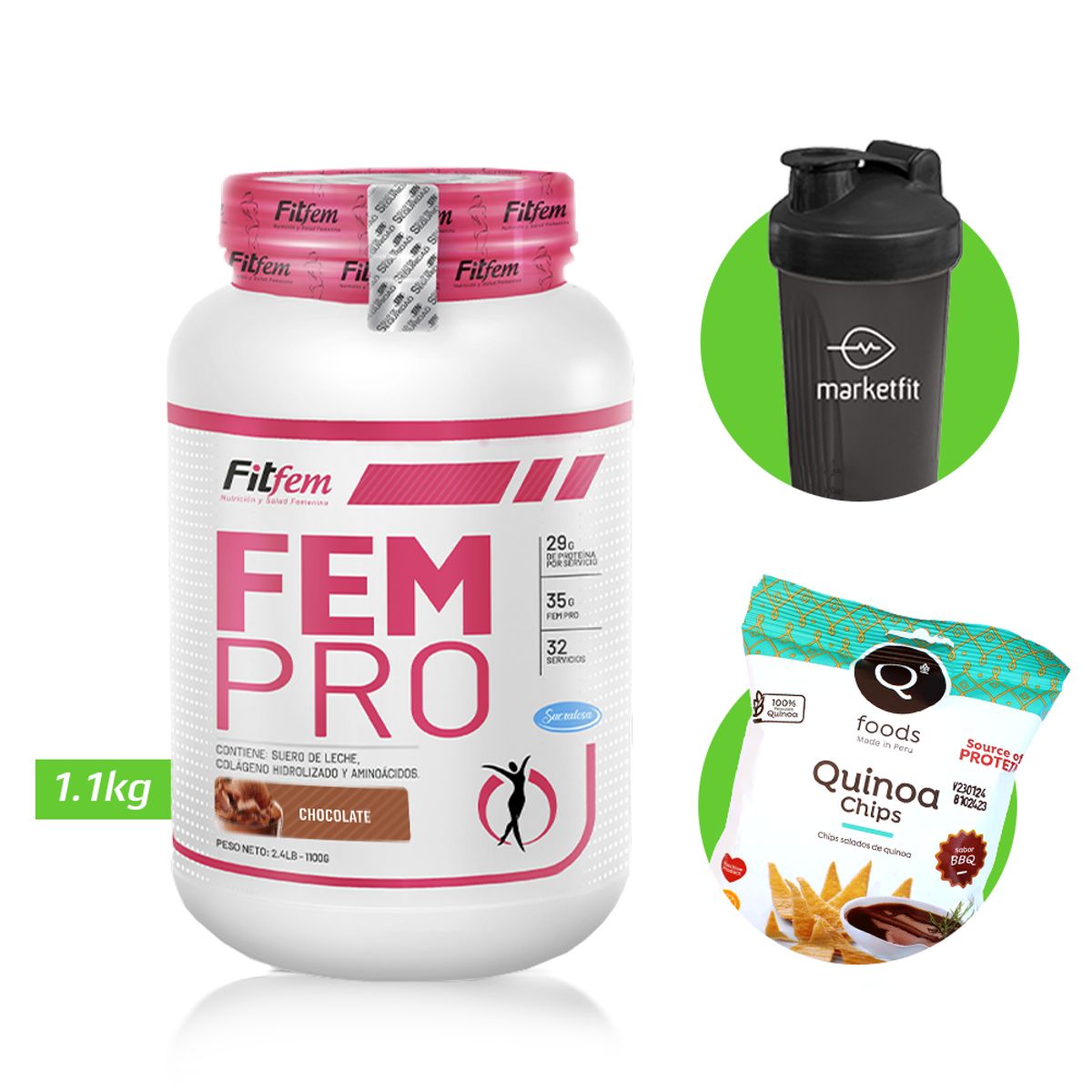 FITFEM - FEM PRO 1KG PROTEÍNA FITFEM Chocolate + REGALOS
