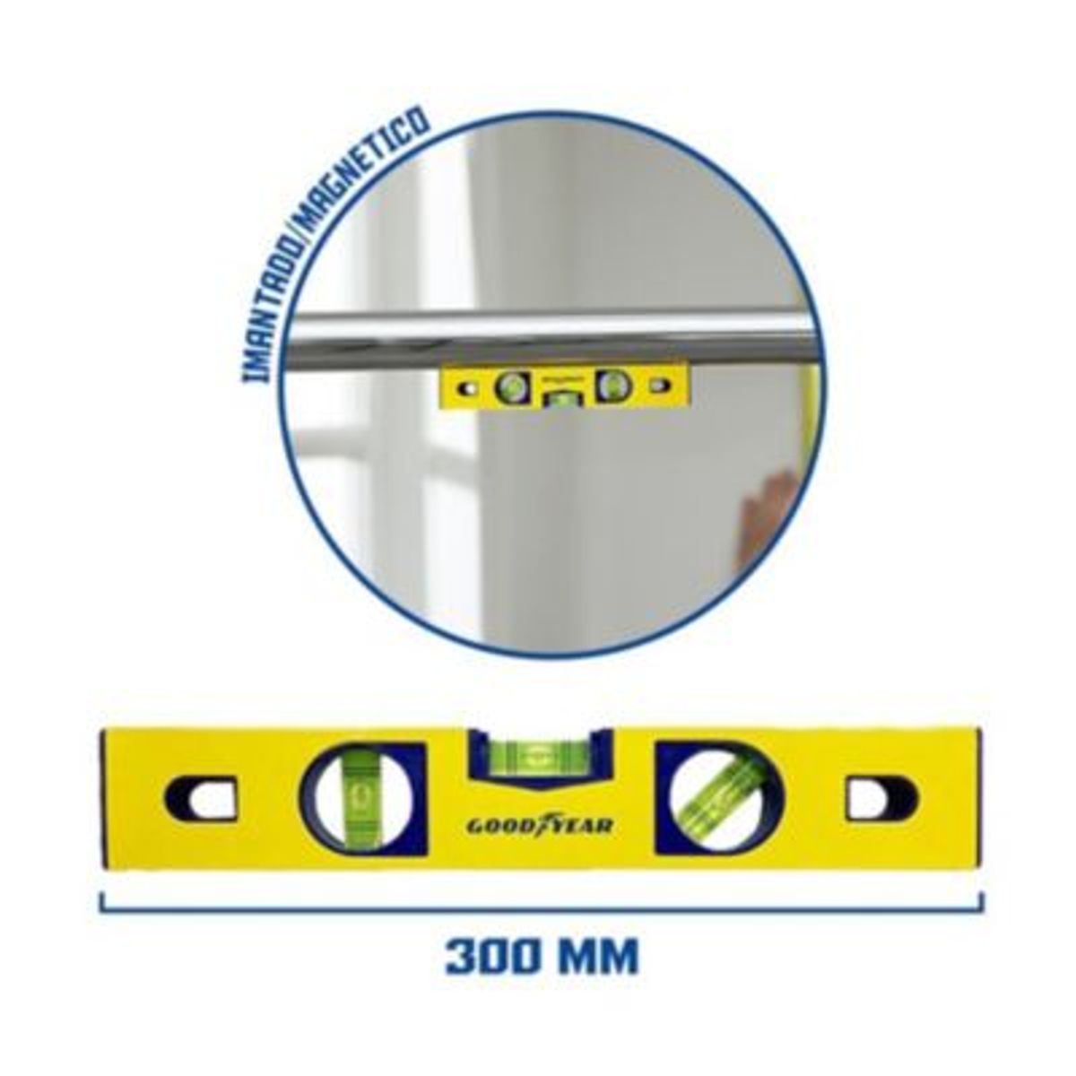 GOODYEAR - Nivel magnético imantado goodyear 300 mm crv
