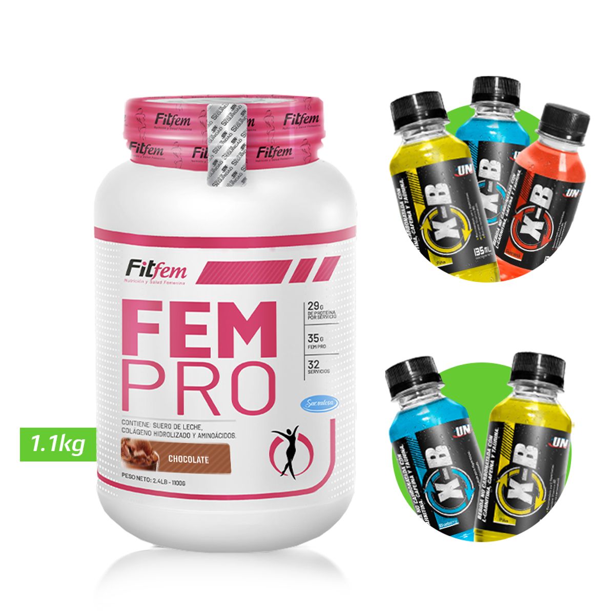 FITFEM - FEM PRO 1KG PROTEÍNA FITFEM Chocolate + REGALOS