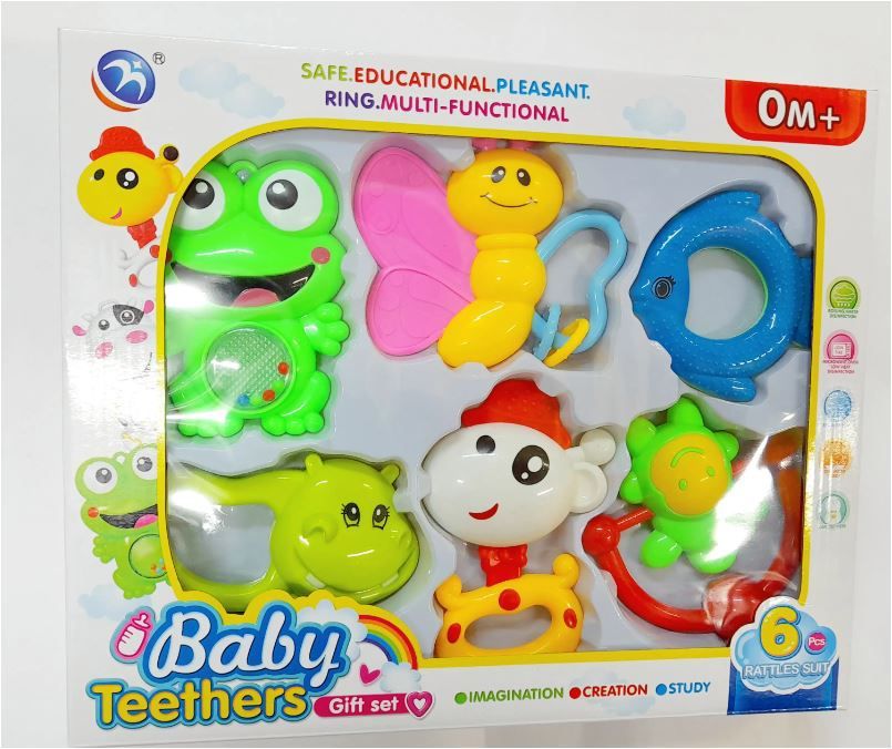 Set Sonajas con Mordedor Piezas Para Bebés GENERICO