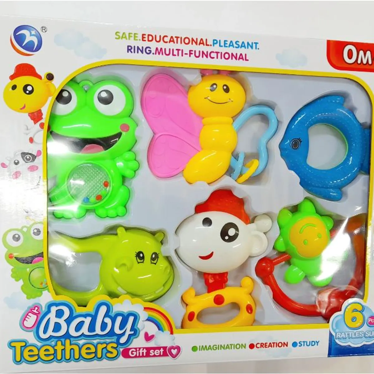 GENERICO - Set Sonajas con Mordedor 6 Piezas Para Bebés