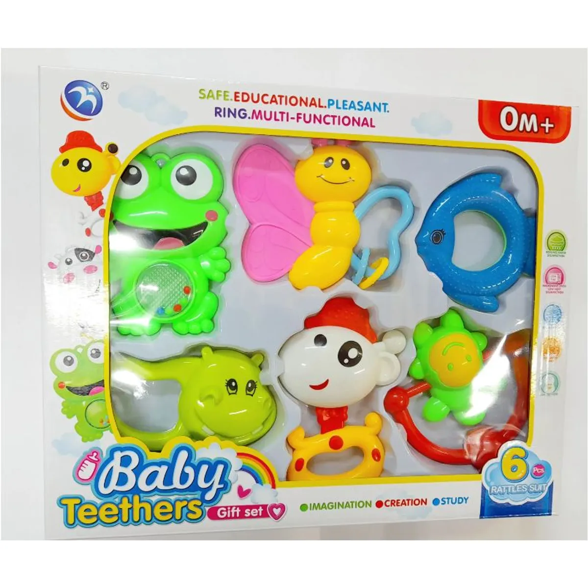 GENERICO - Set Sonajas con Mordedor 6 Piezas Para Bebés