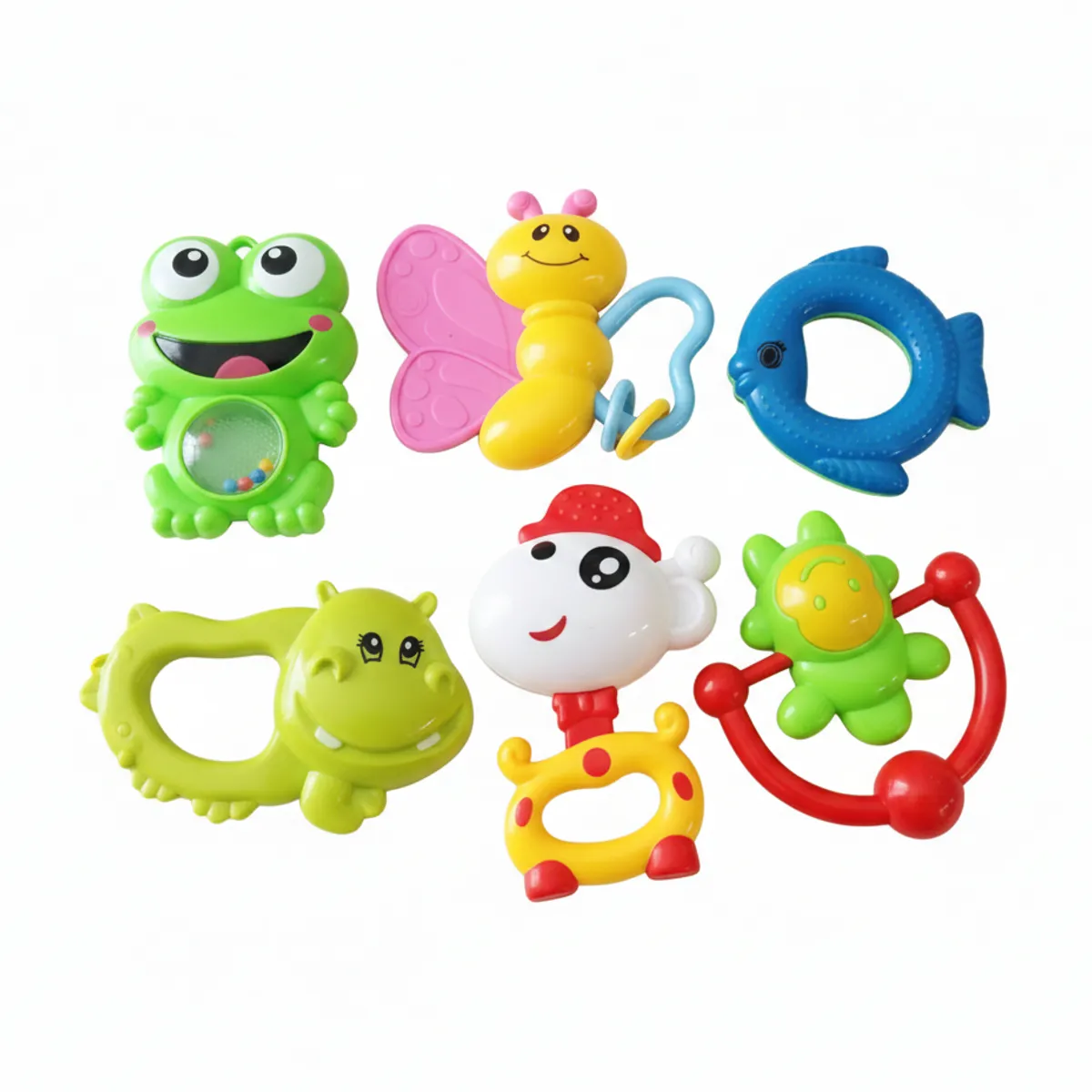 GENERICO - Set Sonajas con Mordedor 6 Piezas Para Bebés
