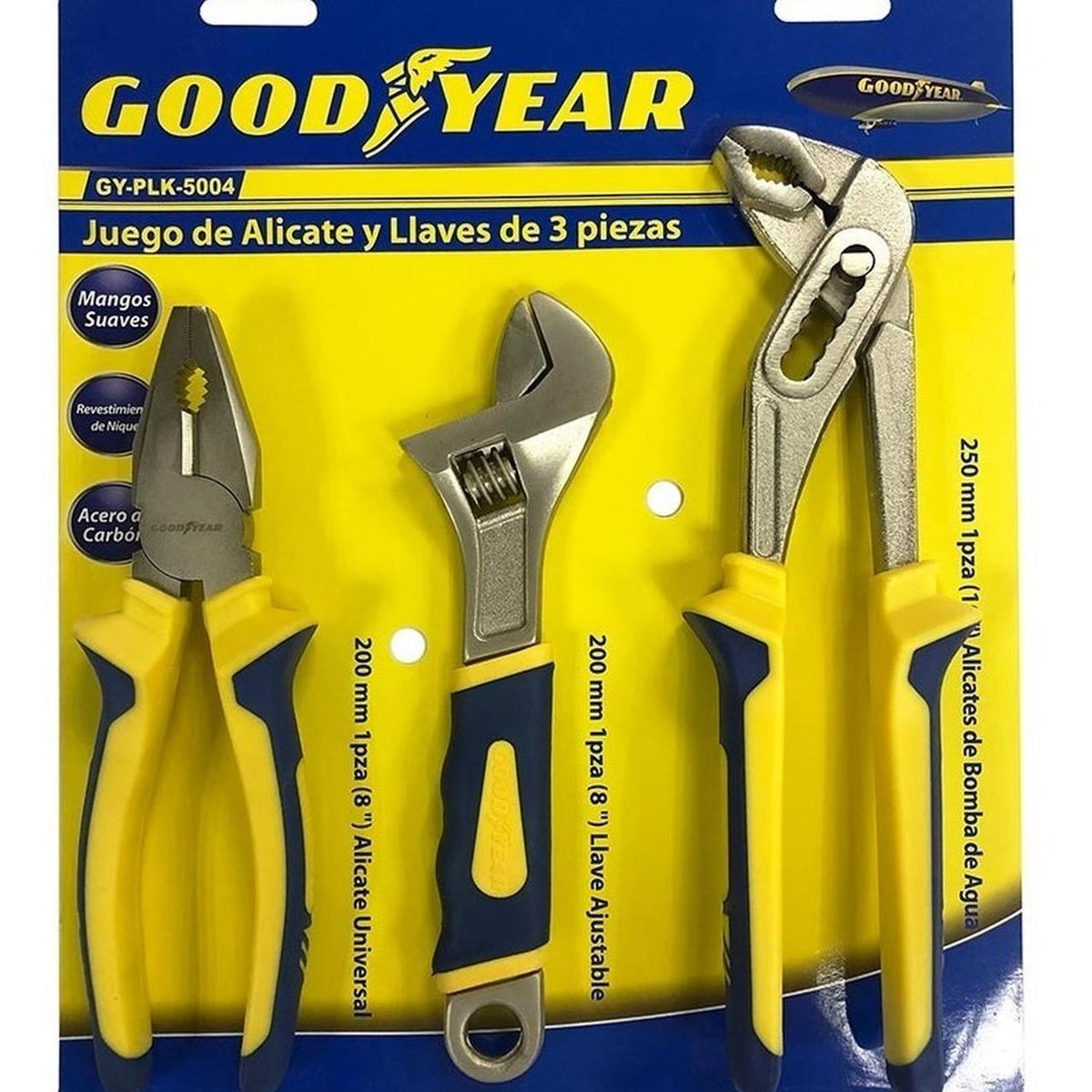 GOODYEAR - Set alicates y llaves pico de loro goodyear 3 piezas