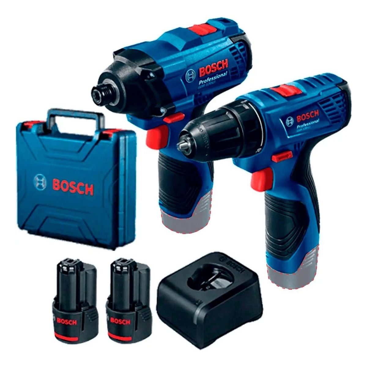 BOSCH - Taladro Percutor GSB 120 + Impacto GDR 120 Bosch + Maletín