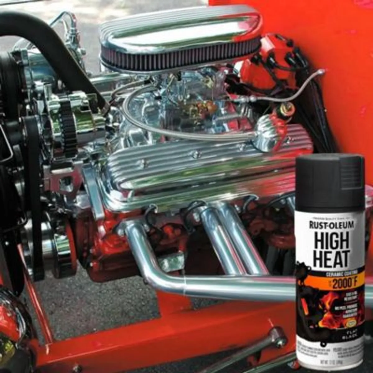 RUST OLEUM - Aerosol spray automotive alta temperatura negro mate 340g