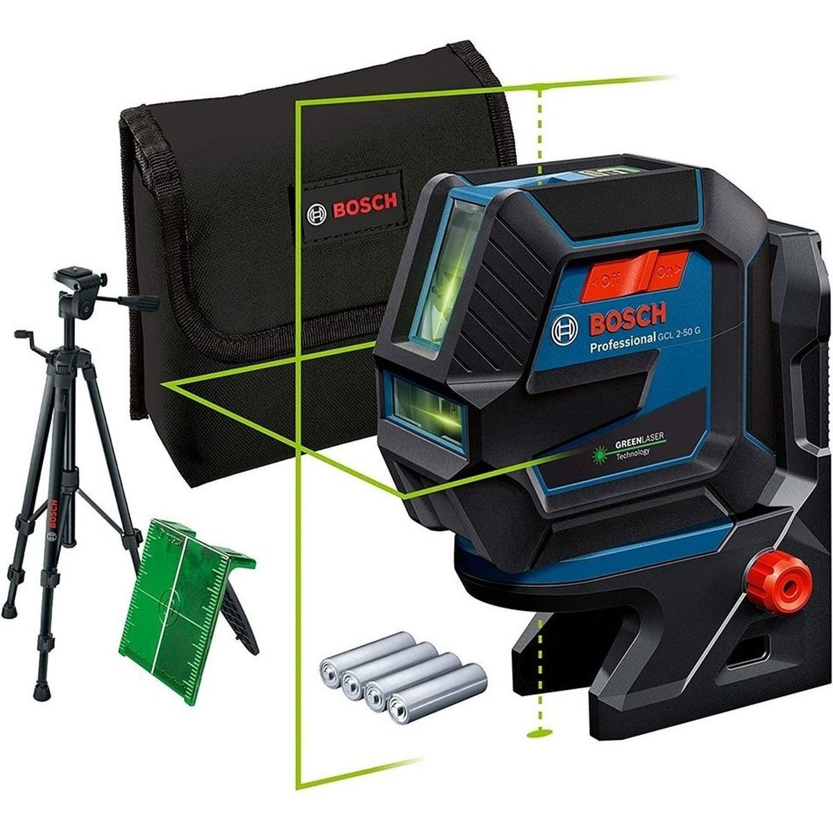 BOSCH - Nivel láser combinado gcl 2-50g 50 metros verde punto líneas