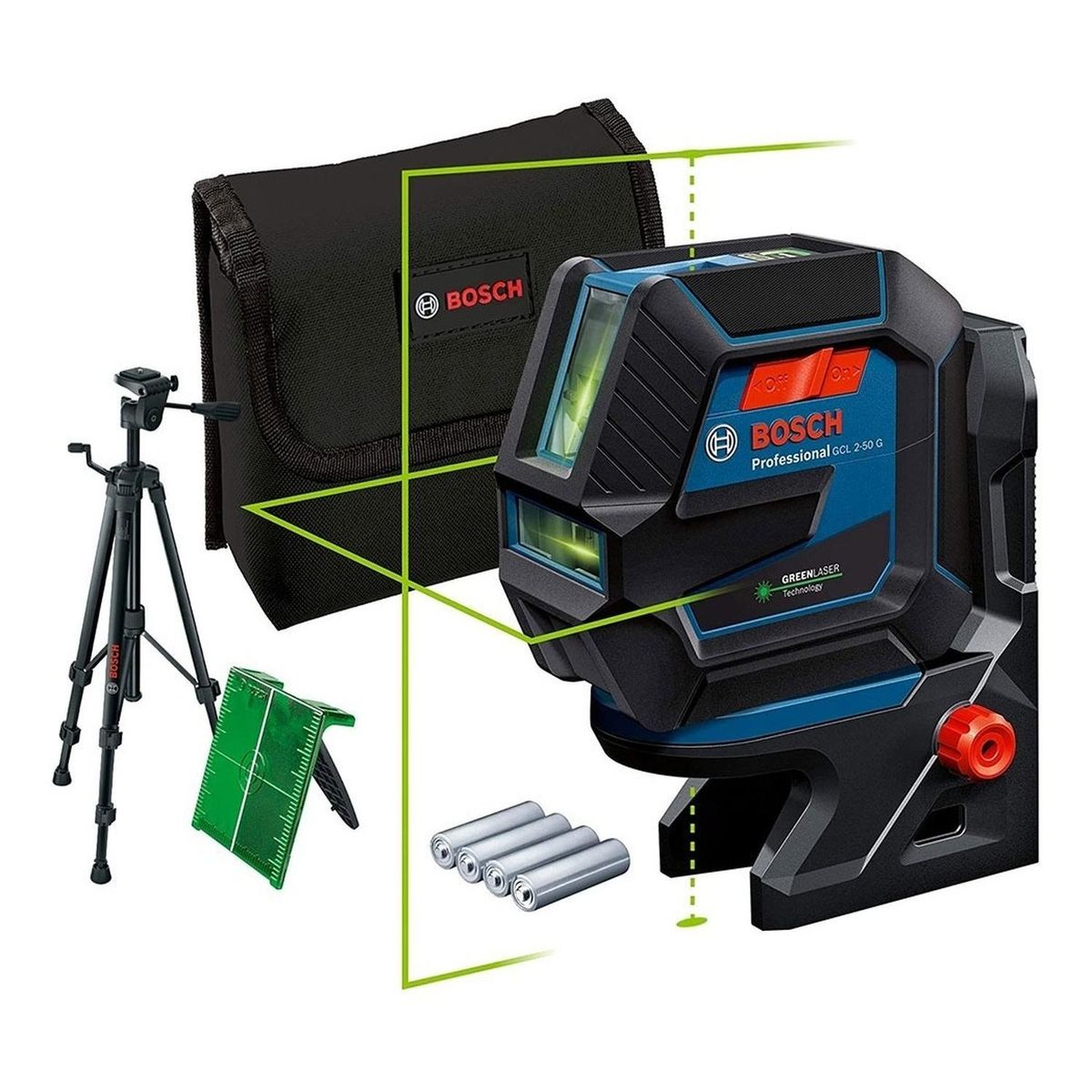 BOSCH - Nivel láser combinado gcl 2-50g 50 metros verde punto líneas