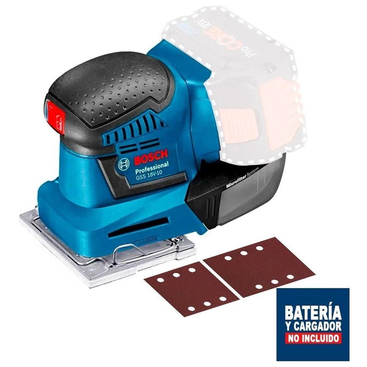 BOSCH - Lijadora de Palma Inalámbrica GSS 18V-10 Sin Batería