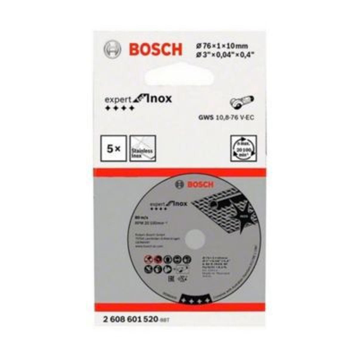 BOSCH - Disco Abrasivo Bosch de Corte Inoxidable 76mm