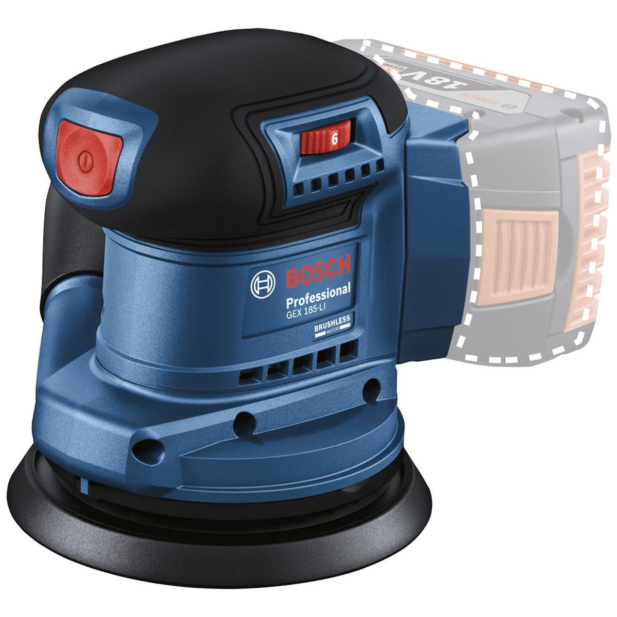BOSCH - Lijadora Inalambrica Bosch GEX 185-LI Baretool