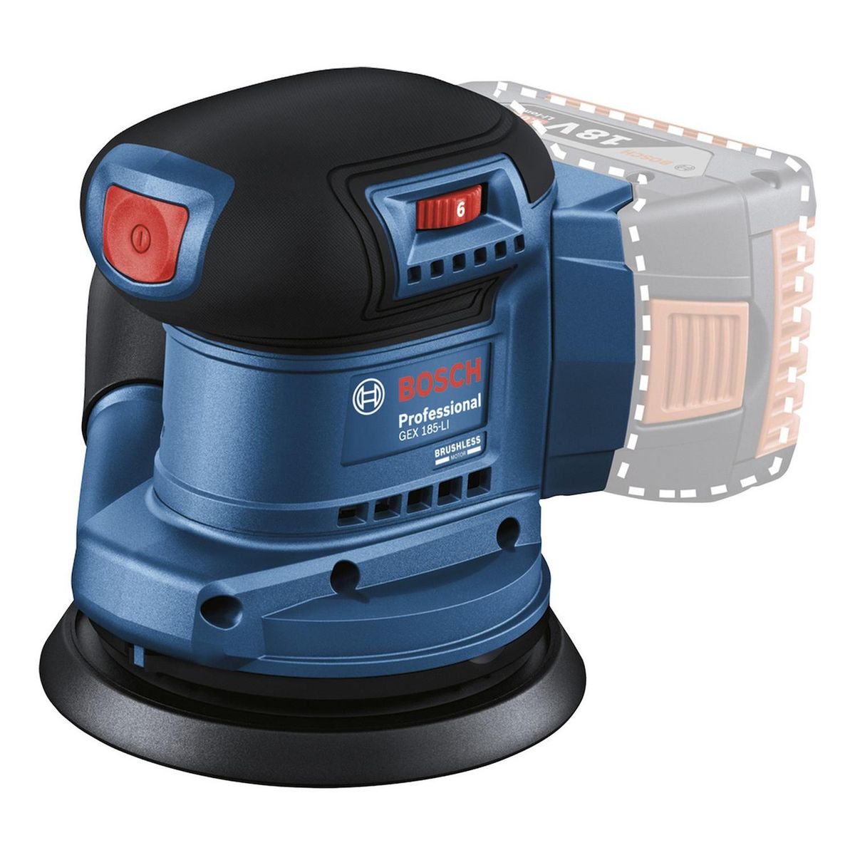 BOSCH - Lijadora Inalambrica Bosch GEX 185-LI Baretool
