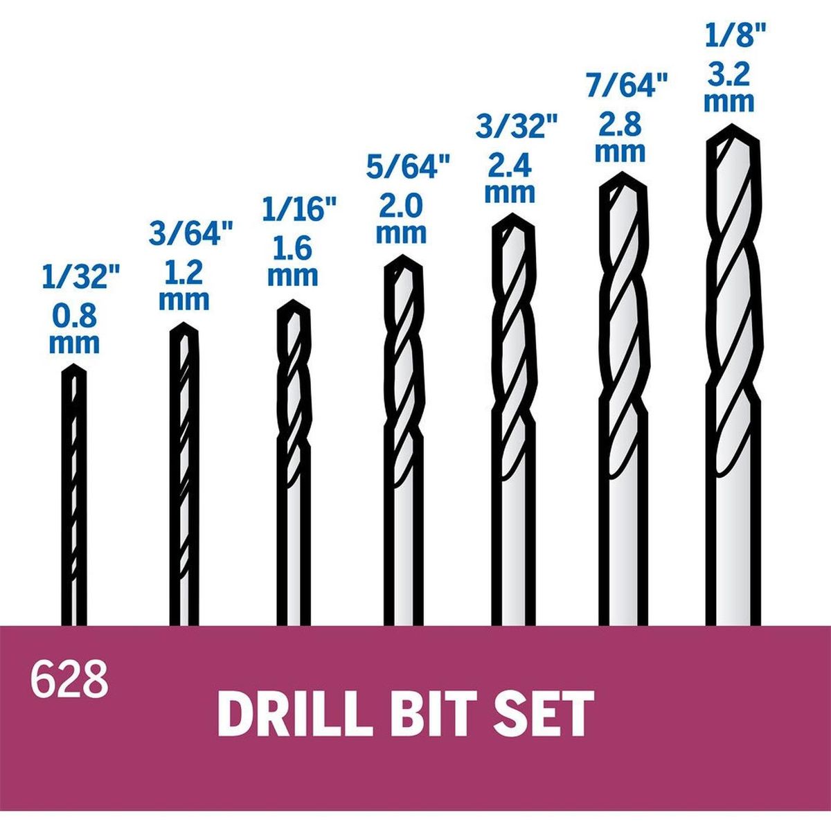DREMEL - Juego de Brocas Acero Rápido Hss Dremel 628