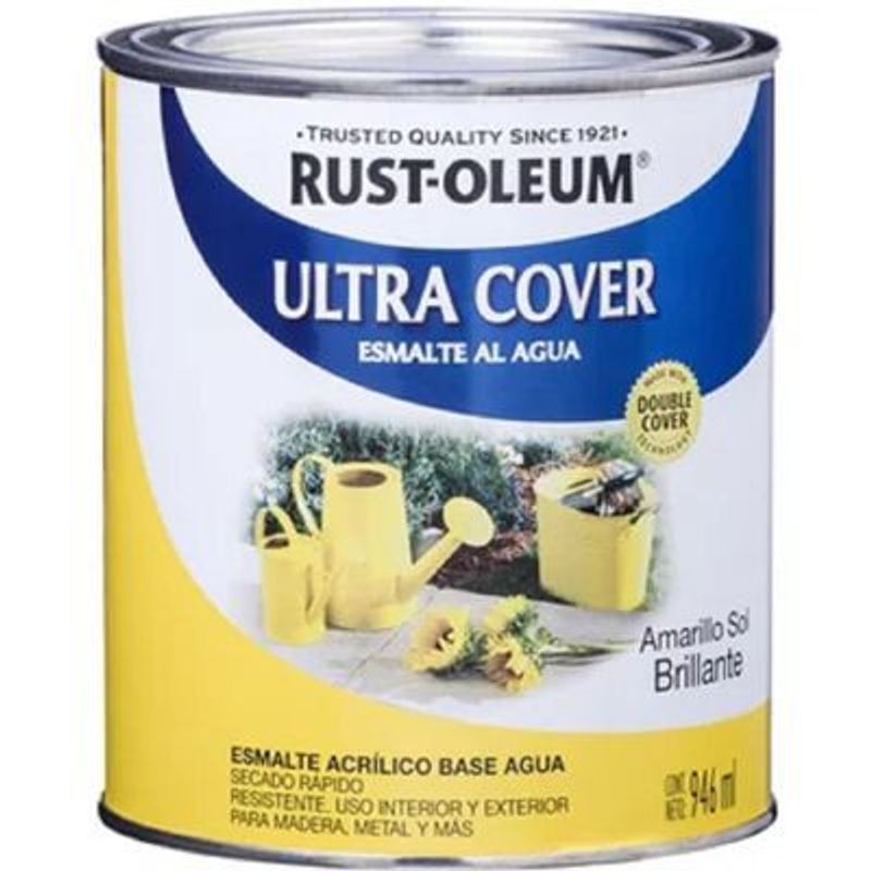 RUST OLEUM - Pintura Ultra Cover Brochable al Agua Amarillo SoL 946ml