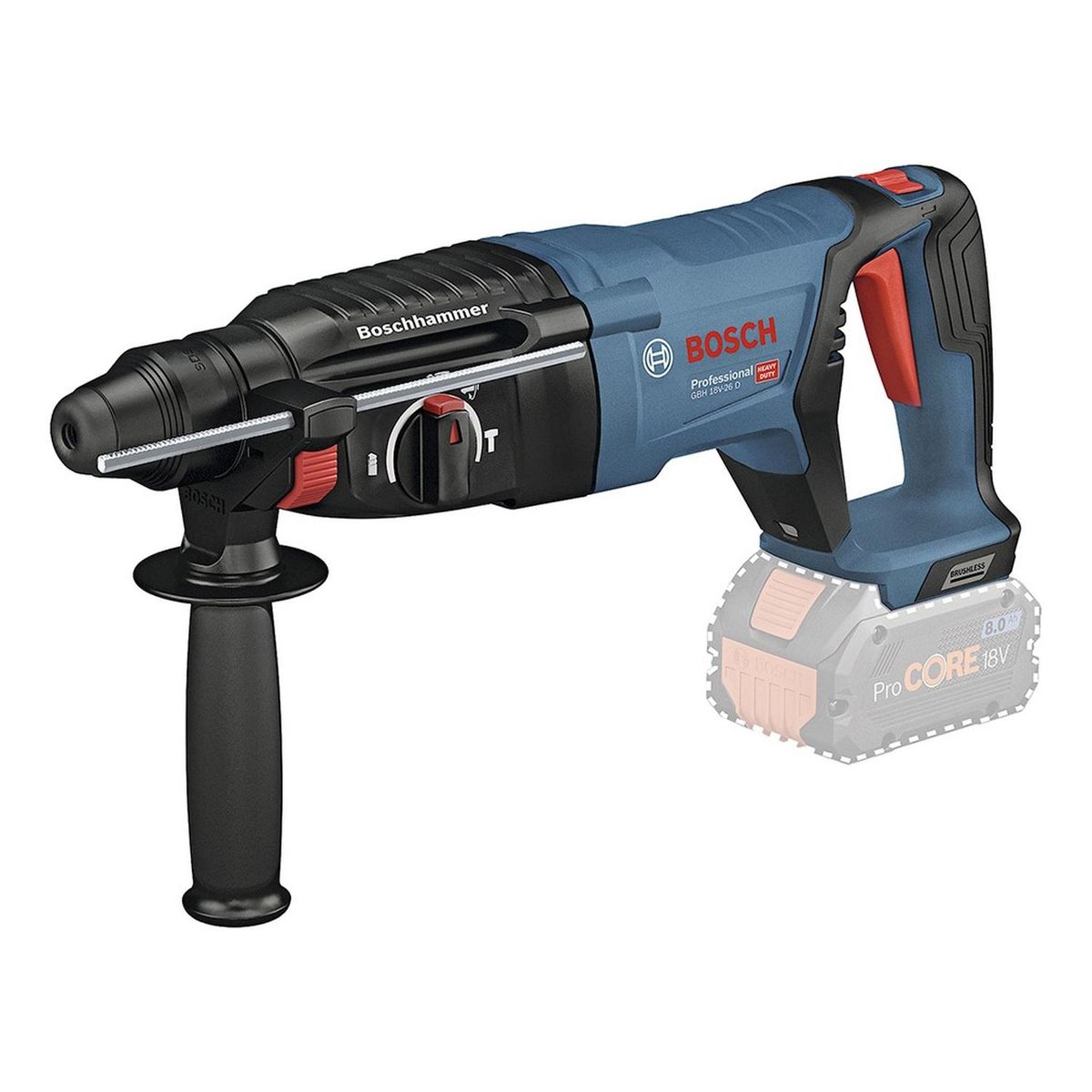 BOSCH - Rotomartillo Inalámbrico Bosch GBH 18V-26 D SDS-Plus 18V 2.5J