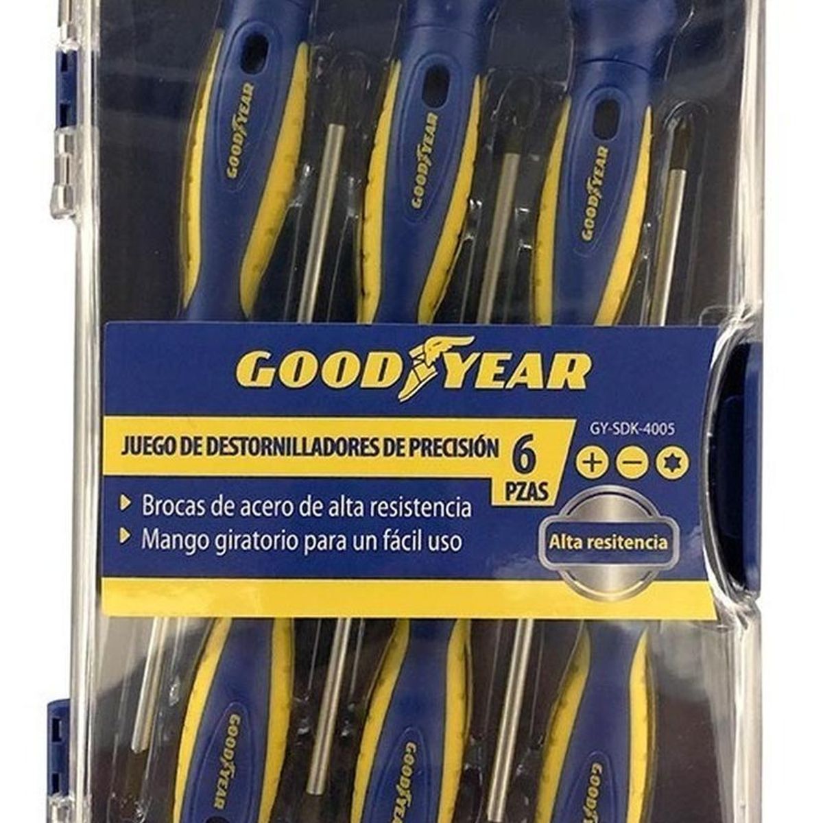 GOODYEAR - Destornilladores puntas precisión goodyear set 6 piezas