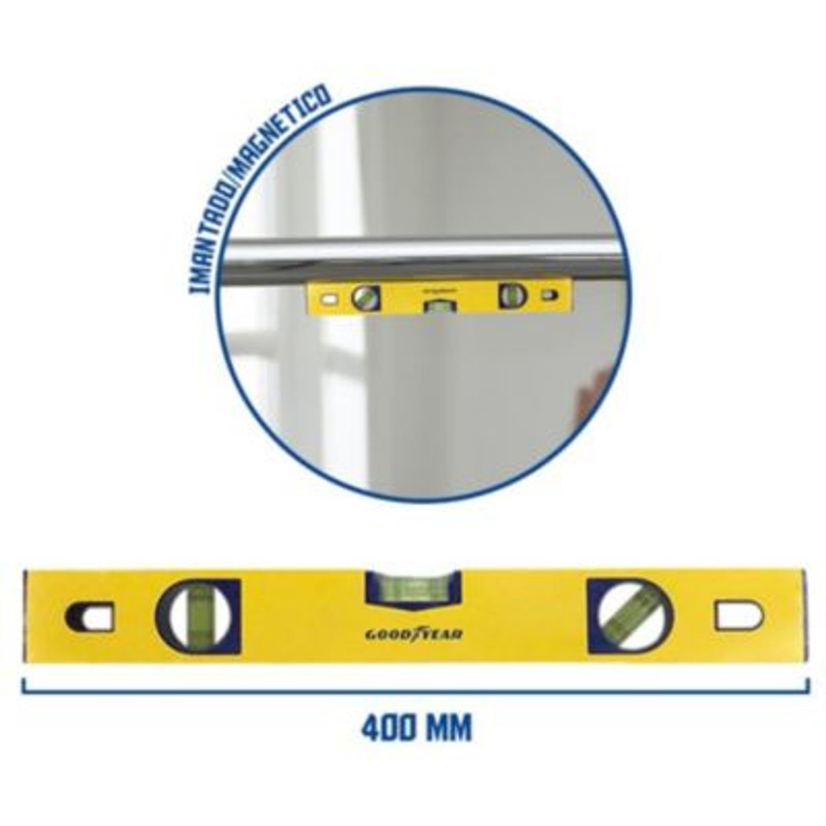 GOODYEAR - Nivel magnetico imantado goodyear 400 mm crv