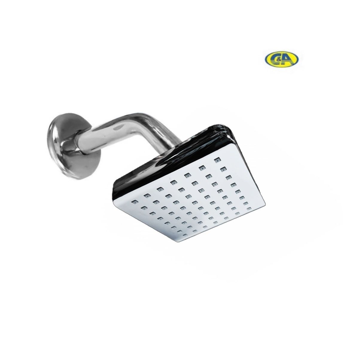 C&A - Cabeza de Ducha Cromada Borde Ovalado 4 X 4 Cuadrada