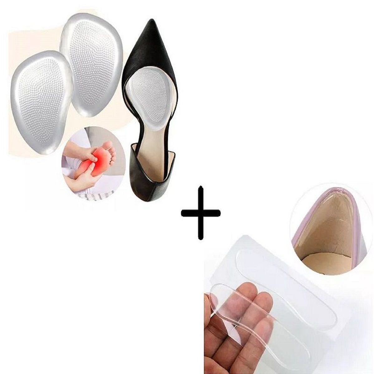 MEGIMPERU - Kit 2 en 1 Plantilla para Antepié y Talón Silicona_.