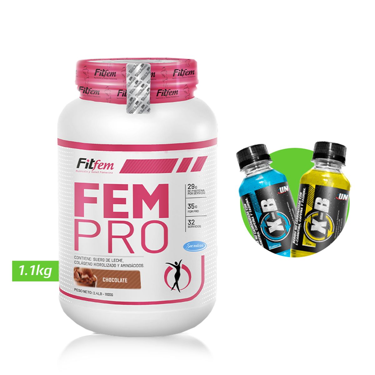 FITFEM - FEM PRO 1KG PROTEÍNA FITFEM Chocolate + REGALOS