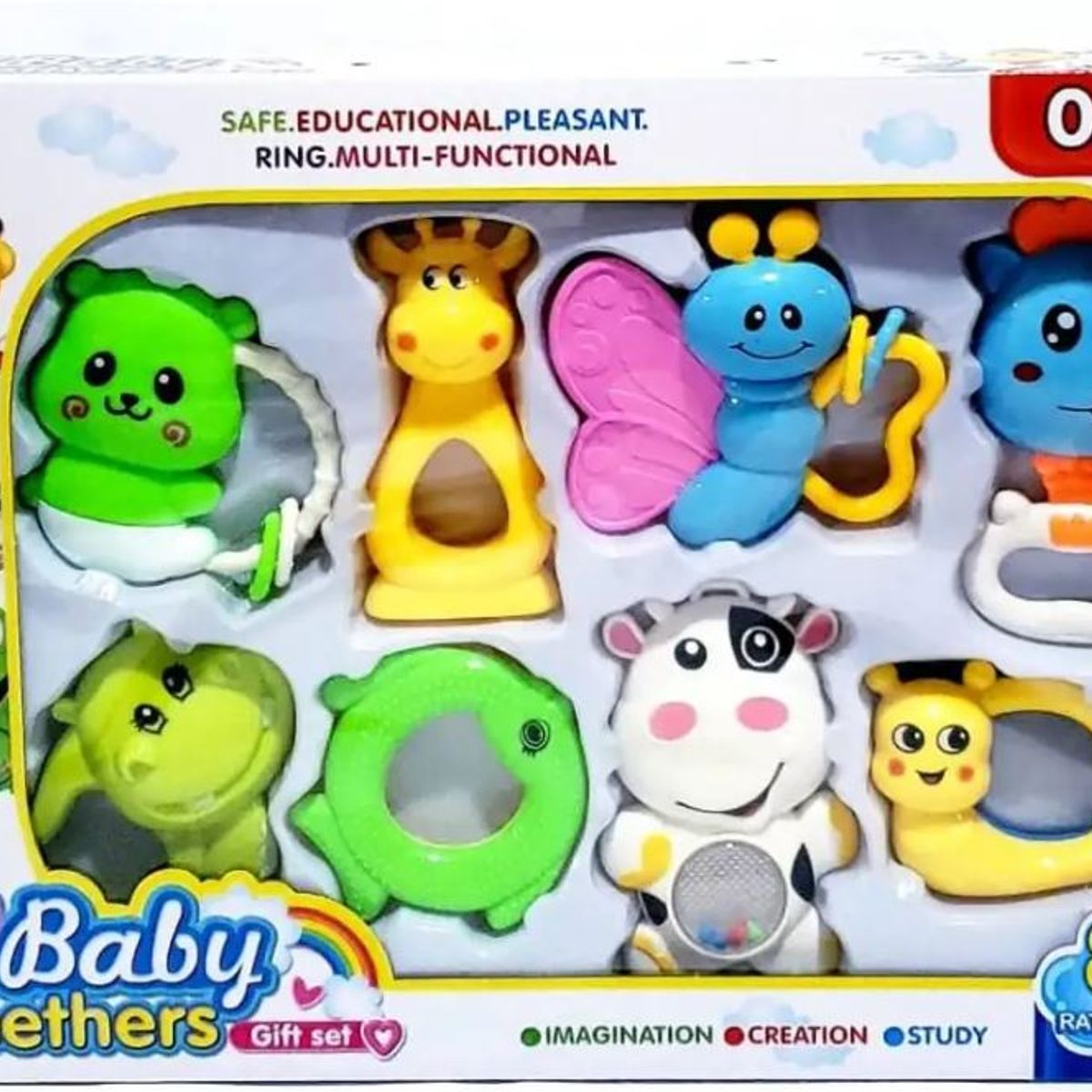 GENERICO - Set Sonajas con Mordedor 8 Piezas Para Bebés