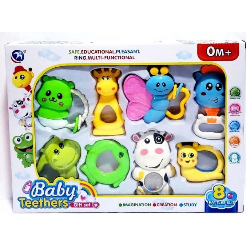 GENERICO - Set Sonajas con Mordedor 8 Piezas Para Bebés