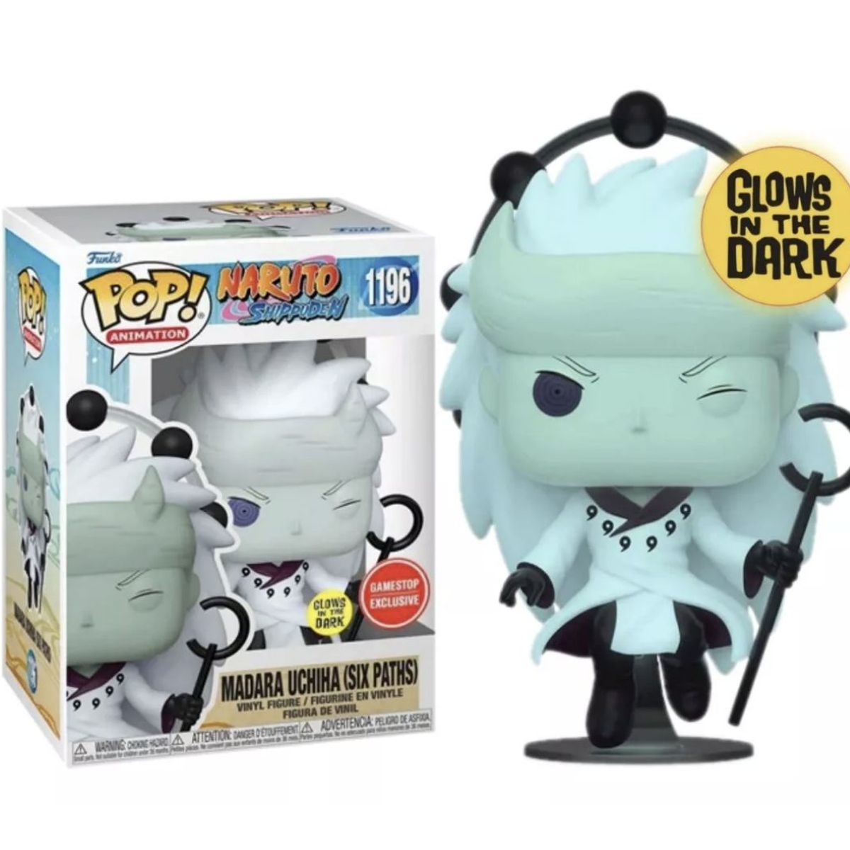 FUNKO - Madara Uchiha Funko Pop 1196 Naruto Gamestop Glow
