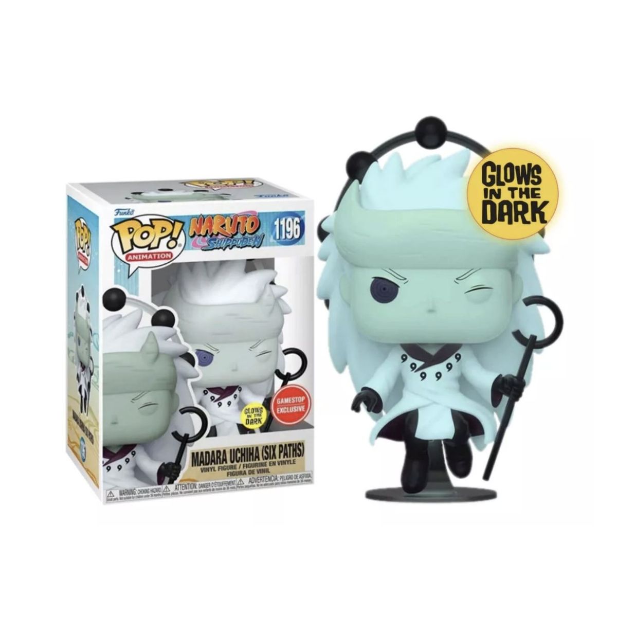 FUNKO - Madara Uchiha Funko Pop 1196 Naruto Gamestop Glow