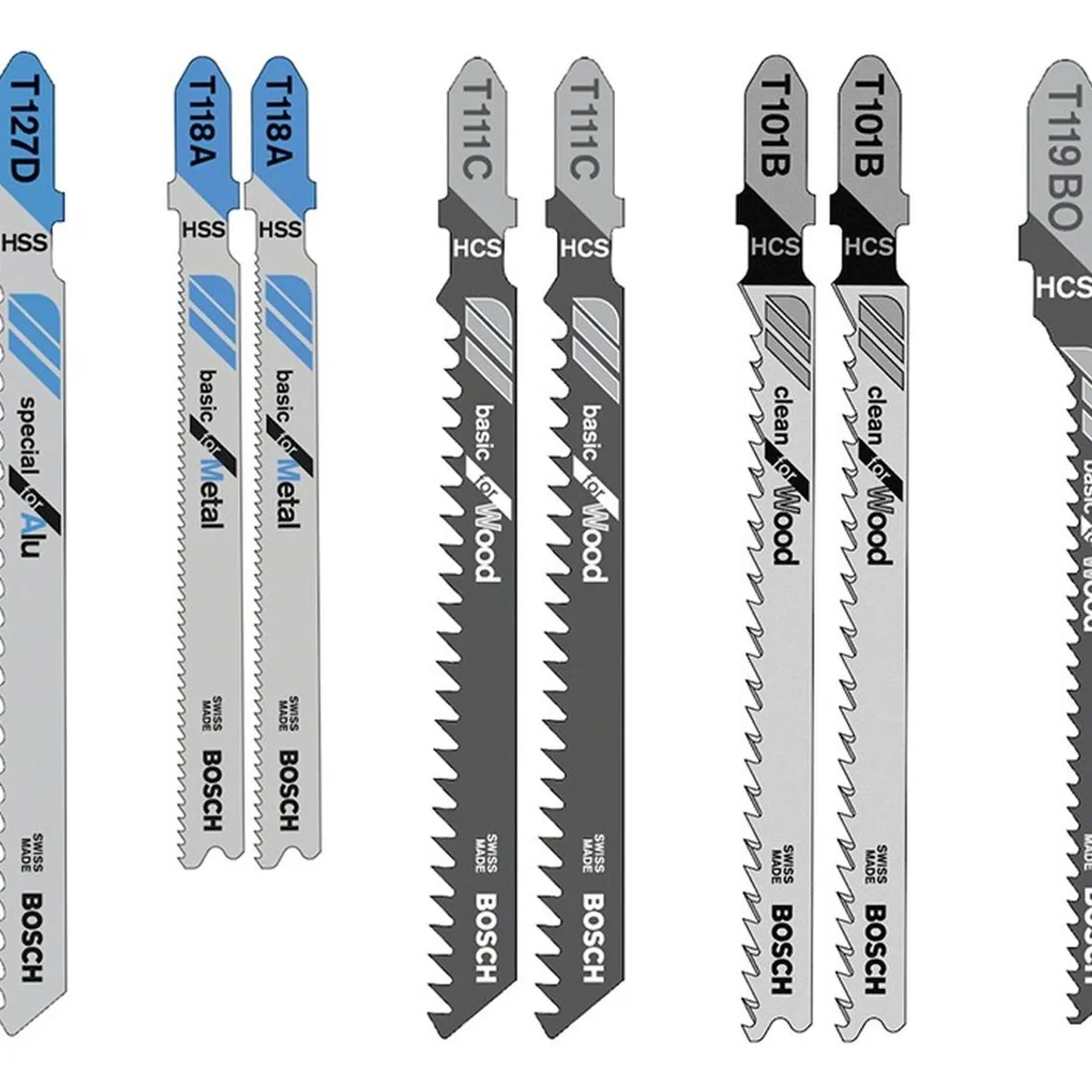 BOSCH - Set 10 Hojas Mixtas para Calar Madera Bosch HSS x4 y HCS x6