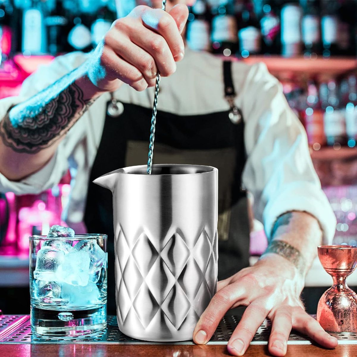 GENERICO - Vaso mezclador de acero inoxidable para bar