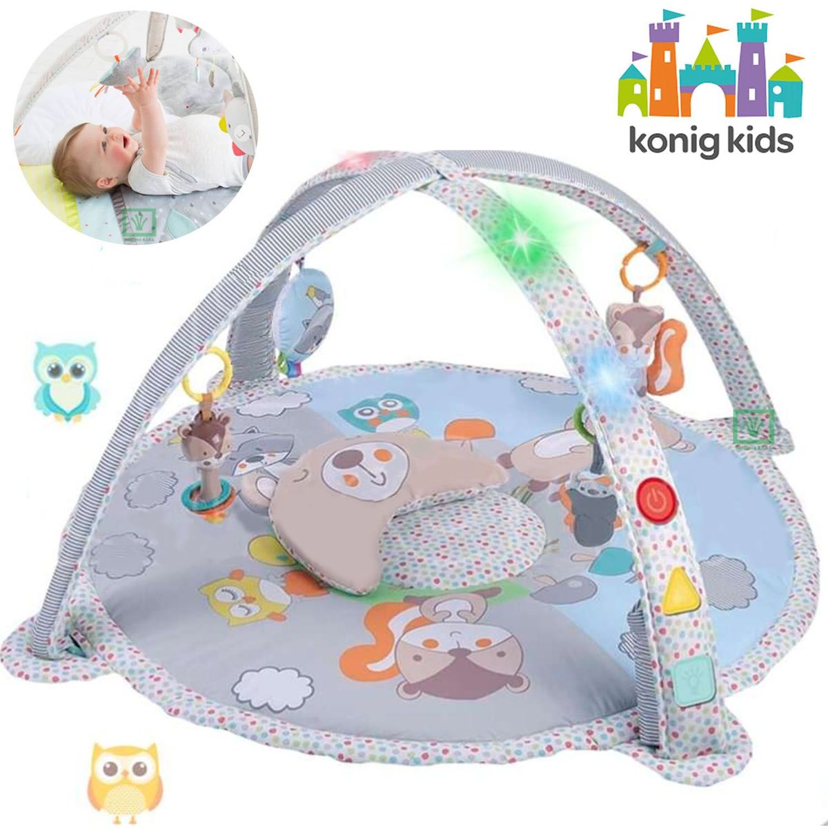 KONIG - Gimnasio Musical Con Luces Sonidos Y Almohada Konig Kids
