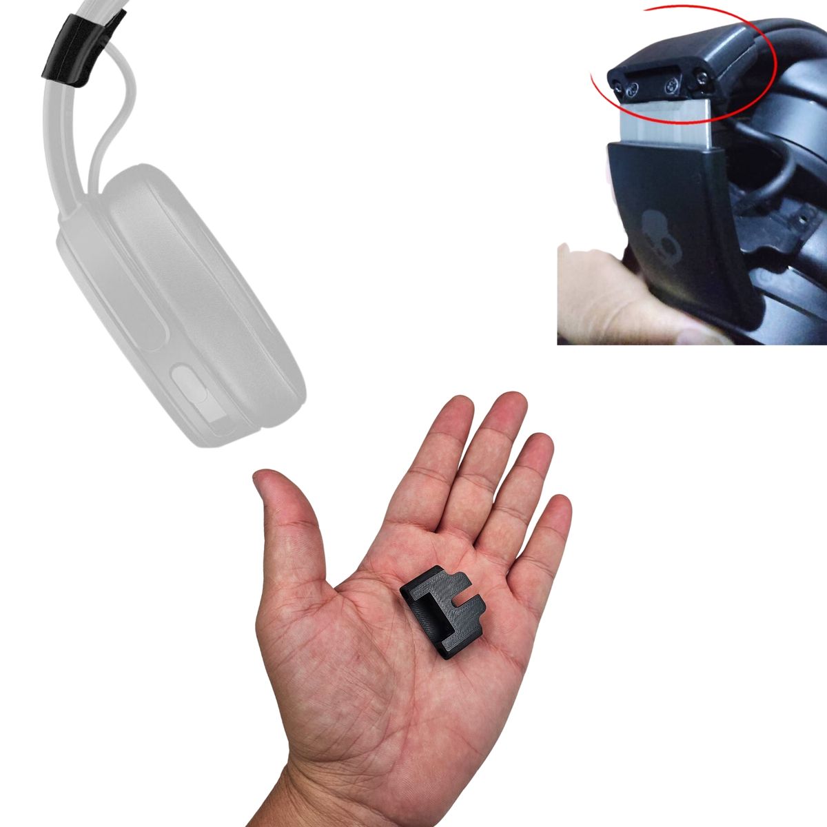 GENERICO - Bisagra de Recambio Para Skullcandy Crusher Negra