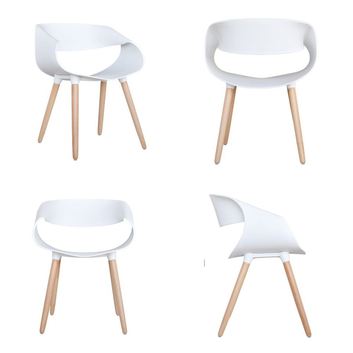 GRUPO CB - Silla Con Respaldo Hueco Diseño Luna Pack x4