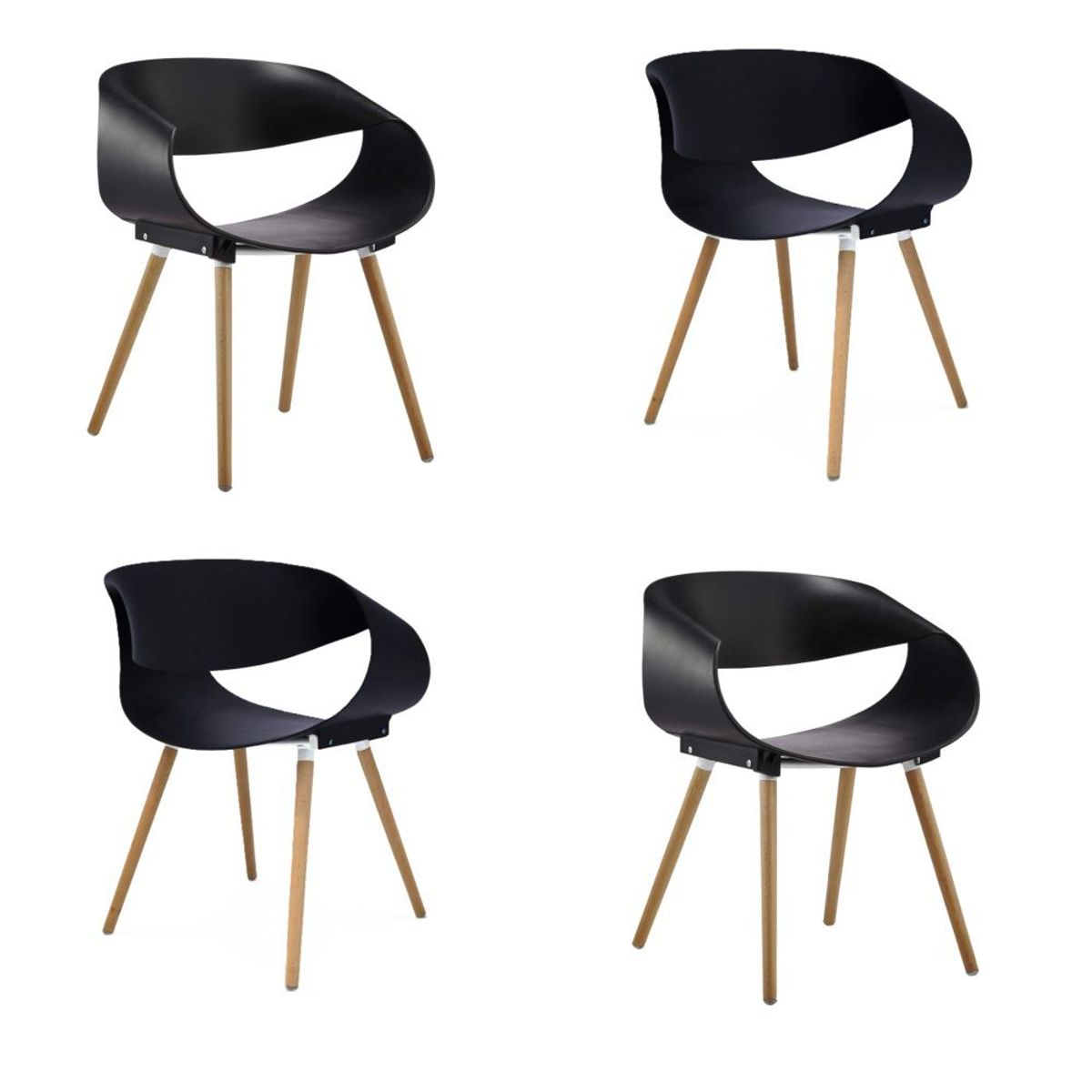 GRUPO CB - Silla Con Respaldo Hueco Diseño Luna Pack x4