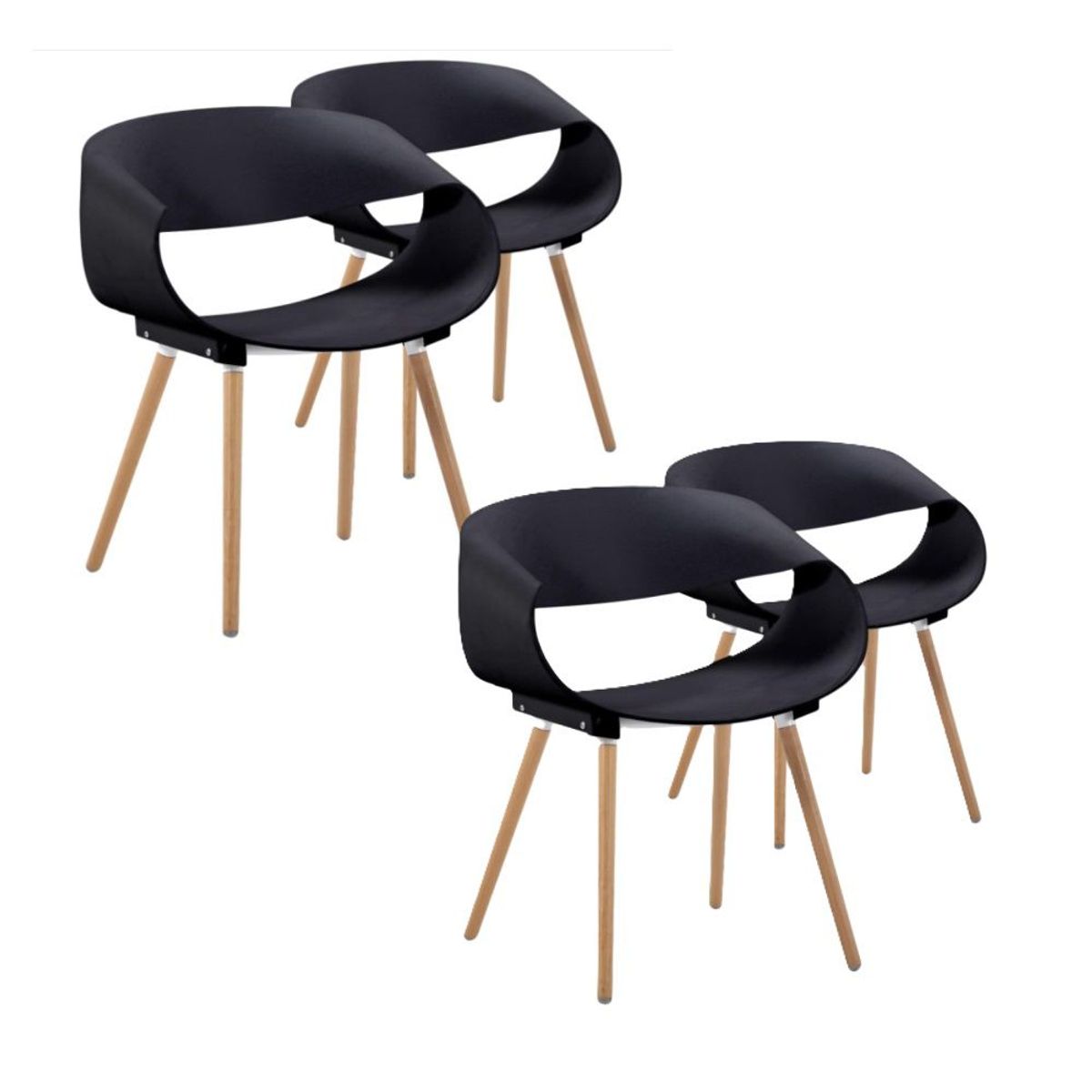 GRUPO CB - Silla Con Respaldo Hueco Diseño Luna Pack x4