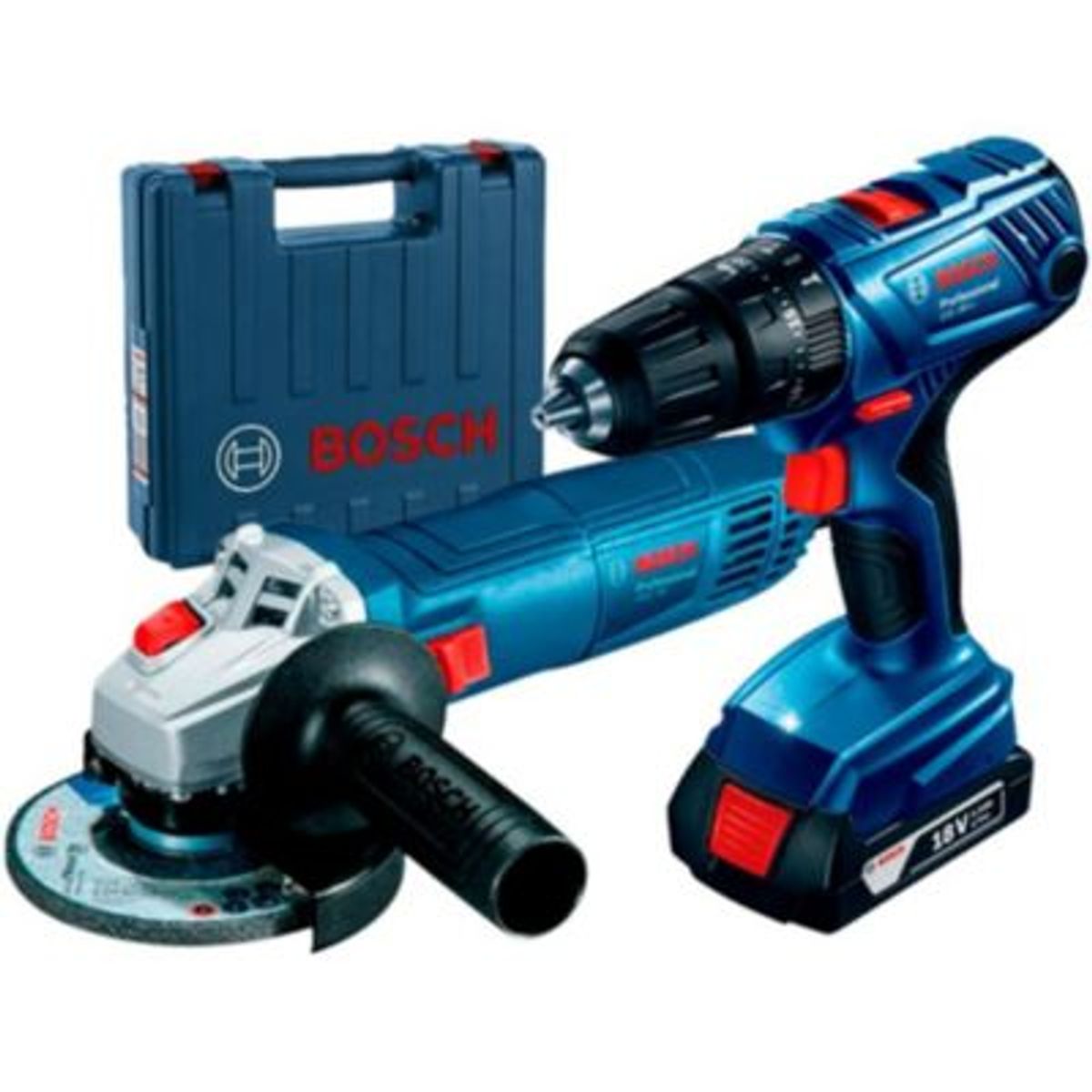 BOSCH - Taladro bosch gsb 180-li 18v + esmeril gws 700 + 1 bat +1 mp